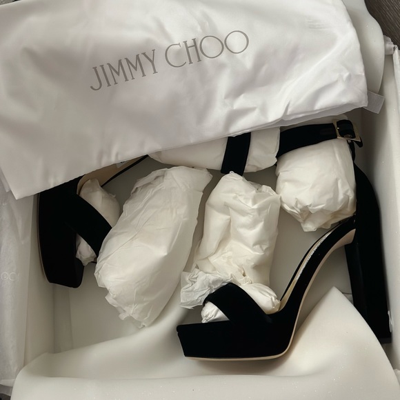 SOLD - Jimmy Choo Holly 120 | Black Velvet - Picture 2 of 8